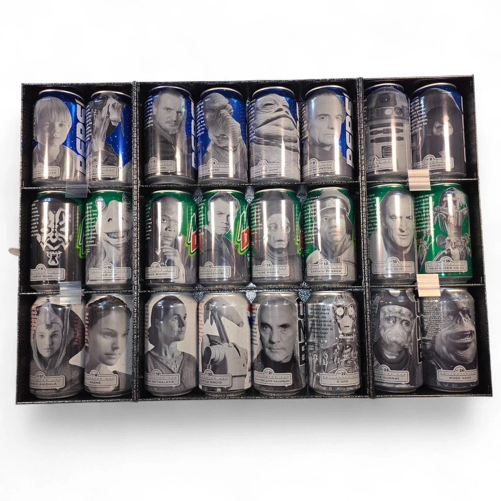 Star Wars Episode I Pepsi Collector Can Set Retro 1999 Naboo Fighter Metal Box